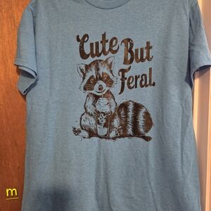 Charming Raccoon Graphic Tee in Blue